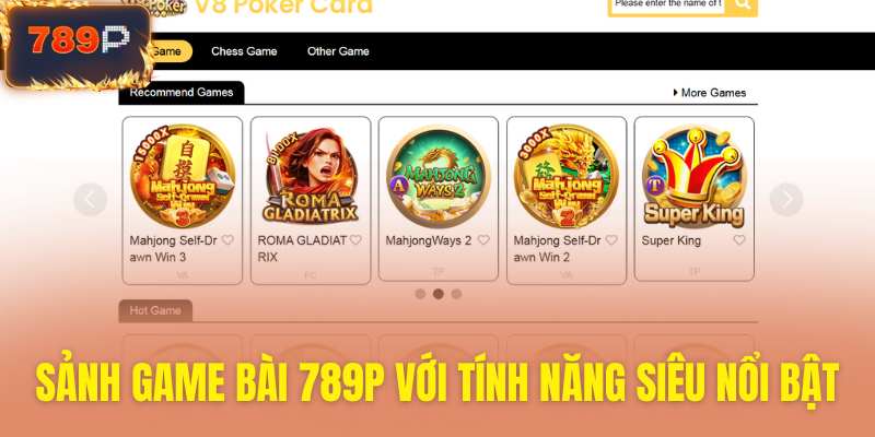 Sảnh game bài tích hợp tính năng hiện đại độc đáo