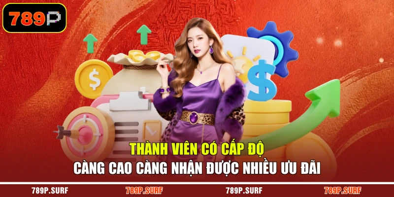 Thành viên có cấp độ càng cao càng nhận được nhiều ưu đãi